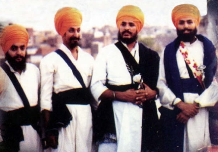 Left to Right : Shaheed Bhai Manmohan Singh Babbar, Shaheed Bhai Mehga Singh Babbar, Shaheed Bhai Sukhdev Singh Babbar, and Shaheeds Bhai Sulakhan Singh Babbar
