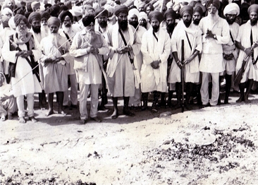 Panthic leaders gathered at the antim sanskar site