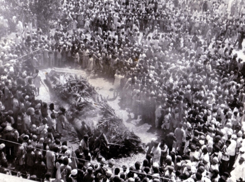Scene of Antim Sanskar of the 13 Shaheeds of Vaisakhi 1978
