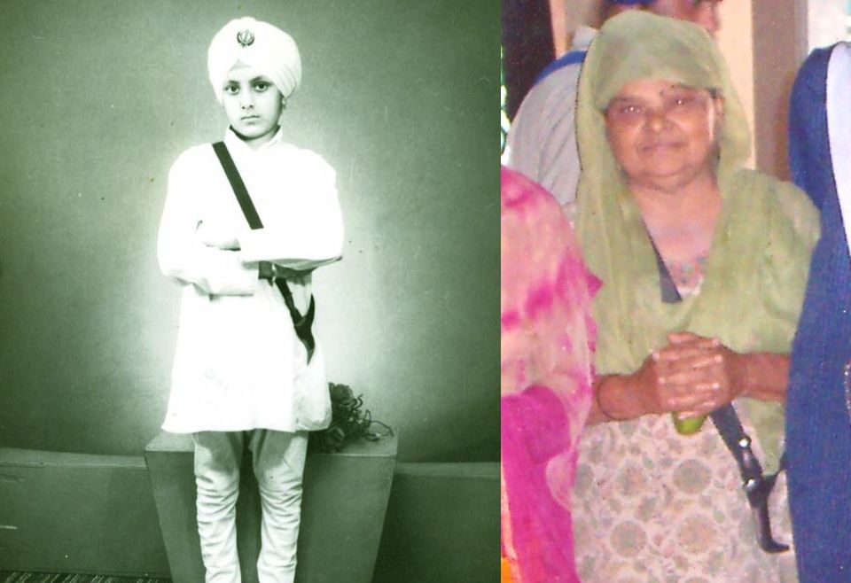 (Left) Bhai Joginder Singh at a young age, (Right) His Mata Basant Kaur